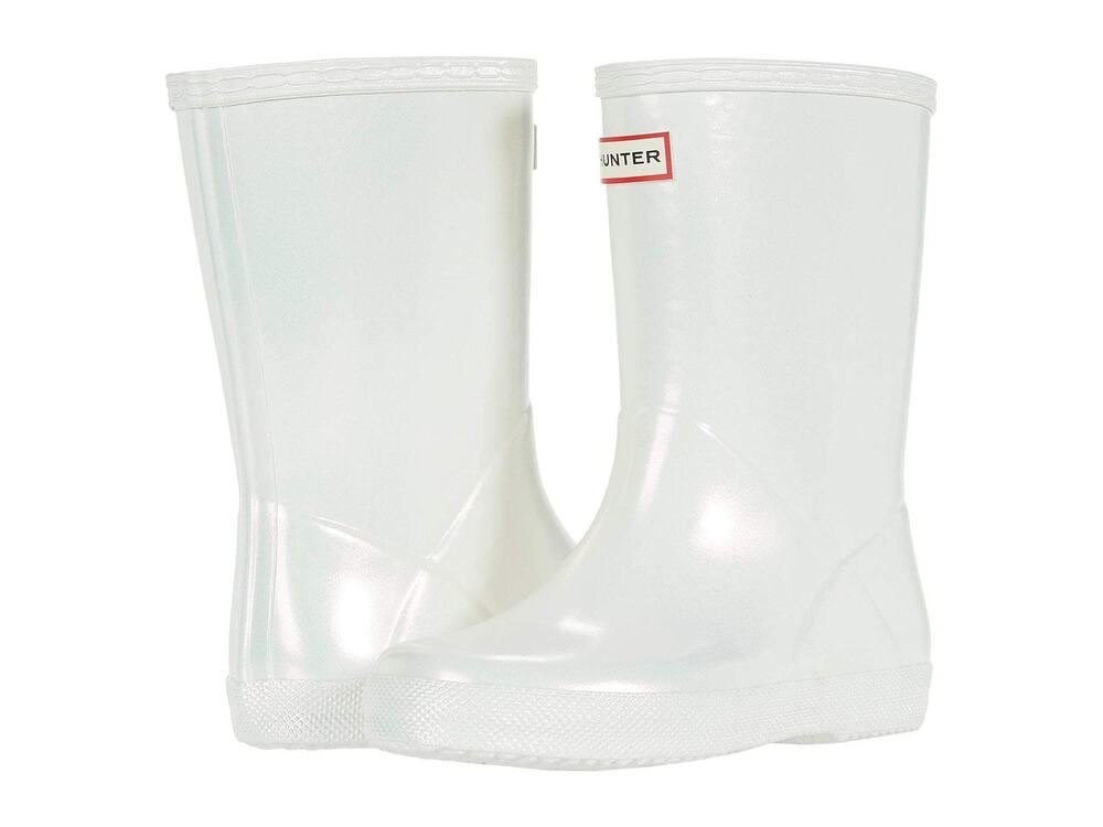 HUNTER® KIDS FIRST CLASSIC NEBULA RAIN BOOTS–KNEE HIGH FIT SILVER 3 LITTLE KID M